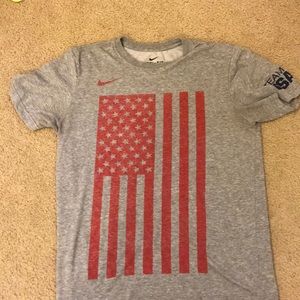 Gray bike dri fit team USA flag T-shirt